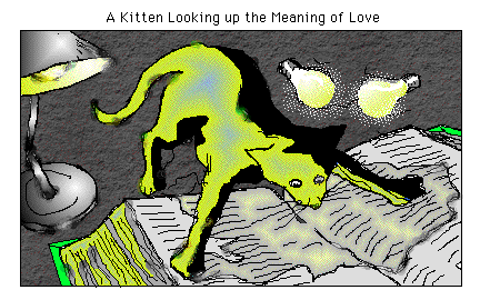 A Kitten Looking up the Meaning of Love