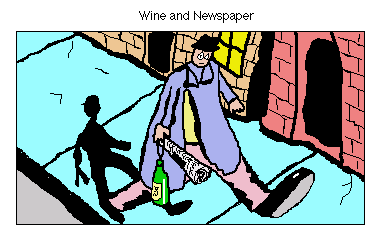 Wine and Newspaper