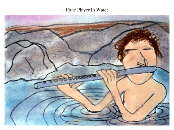Flute Player In Water