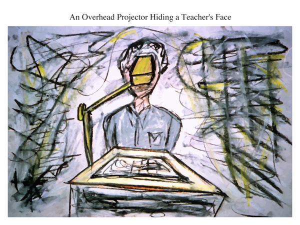 An Overhead Projector Hiding a Teacher's Face