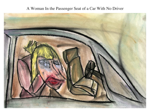 A Woman In the Passenger Seat of a Car With No Driver