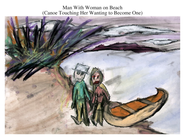 Man With Woman on Beach (Canoe Touching Her Wanting to Become One)