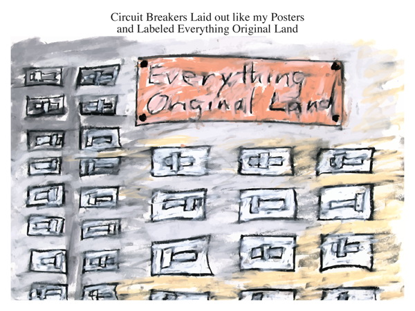 Circuit Breakers Laid out like my Posters and Labeled Everything Original Land