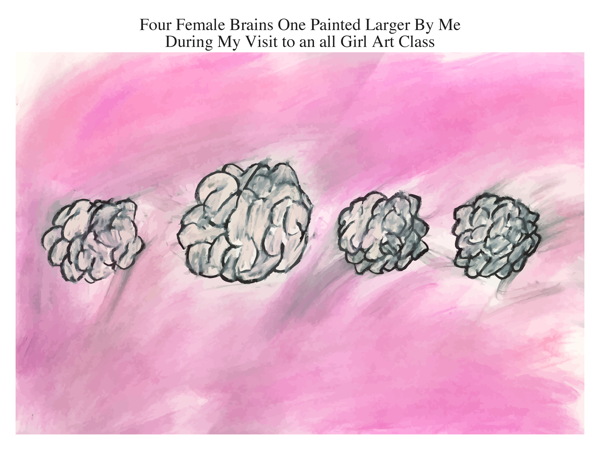 Four Female Brains One Painted Larger By Me During My Visit to an all Girl Art Class