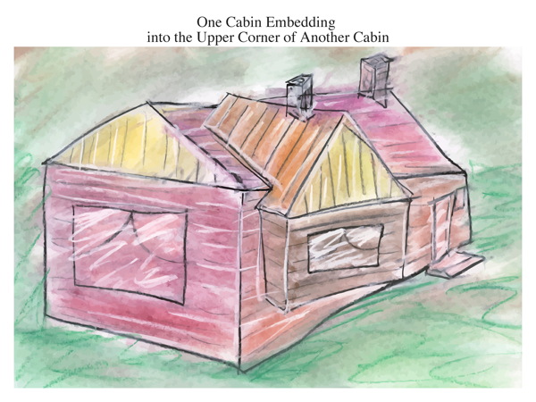 One Cabin Embedding into the Upper Corner of Another Cabin
