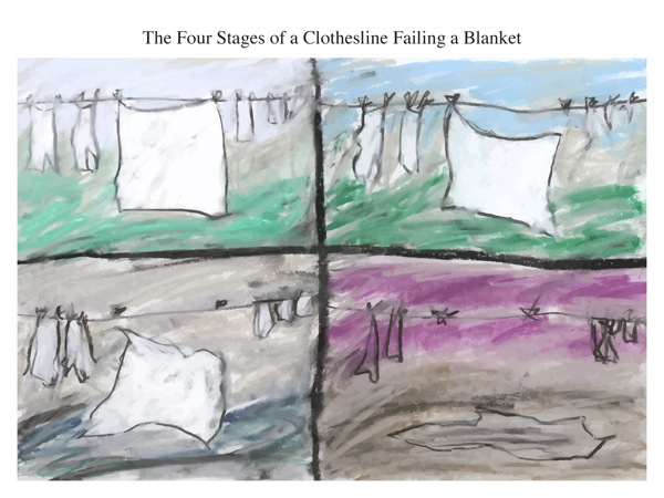 The Four Stages of a Clothesline Failing a Blanket