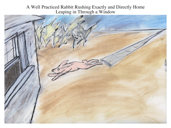 A Well Practiced Rabbit Rushing Exactly and Directly Home Leaping in Through a Window