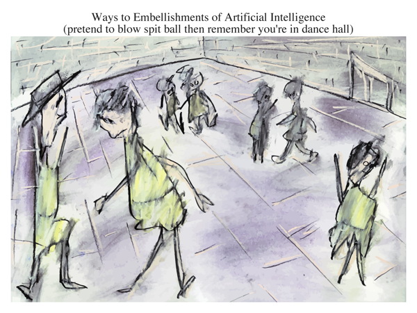 Ways to Embellishments of Artificial Intelligence (pretend to blow spit ball then remember you're in dance hall)