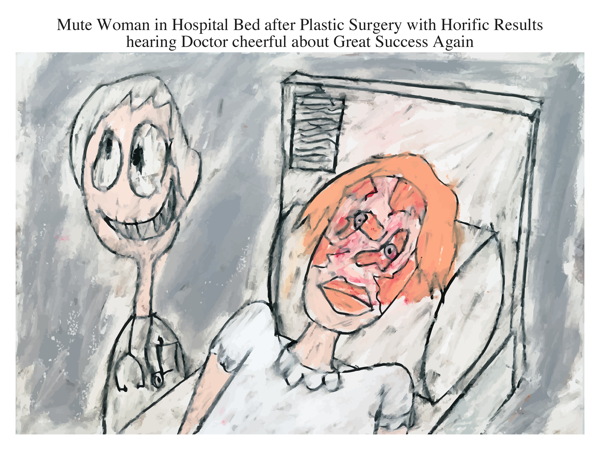 Mute Woman in Hospital Bed after Plastic Surgery with Horific Results hearing Doctor cheerful about Great Success Again