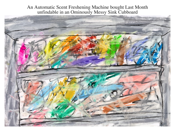 An Automatic Scent Freshening Machine bought Last Month unfindable in an Ominously Messy Sink Cubboard