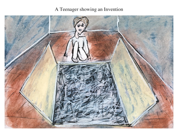 A Teenager showing an Invention