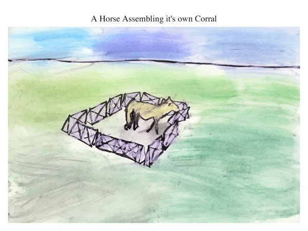 A Horse Assembling it's own Corral