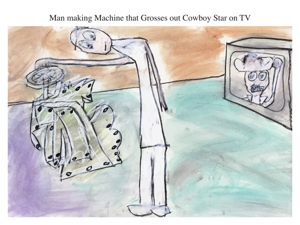 Man making Machine that Grosses out Cowboy Star on TV