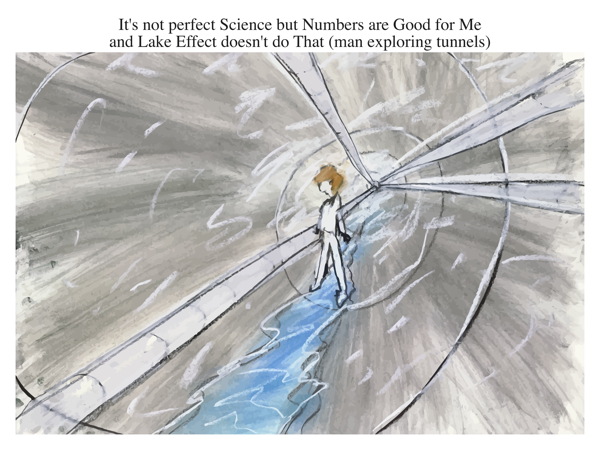 It's not perfect Science but Numbers are Good for Me and Lake Effect doesn't do That (man exploring tunnels)