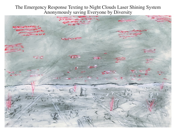 The Emergency Response Texting to Night Clouds Laser Shining System Anonymously Saving Everyone by Diversity
