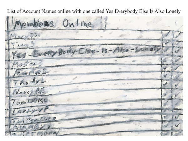 List of Account Names online with one called Yes Everybody Else Is Also Lonely