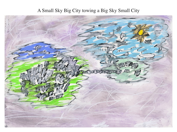 A Small Sky Big City towing a Big Sky Small City