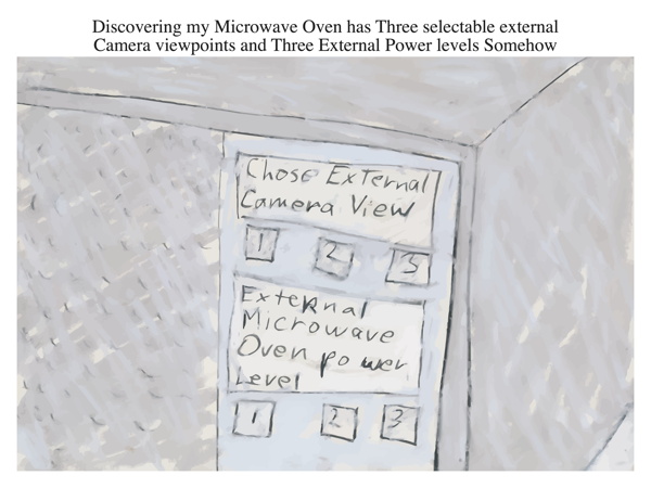 Discovering my Microwave Oven has Three selectable external Camera viewpoints and Three External Power levels Somehow