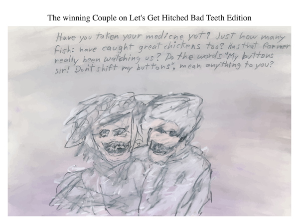 The winning Couple on Let's Get Hitched Bad Teeth Edition