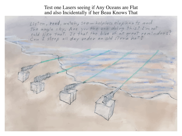 Test one Lasers seeing if Any Oceans are Flat and also Incidentally if her Beau Knows That