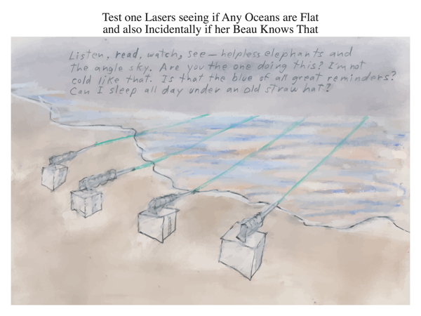 Test one Lasers seeing if Any Oceans are Flat and also Incidentally if her Beau Knows That