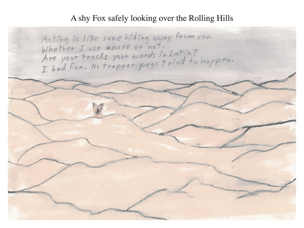 A shy Fox safely looking over the Rolling Hills