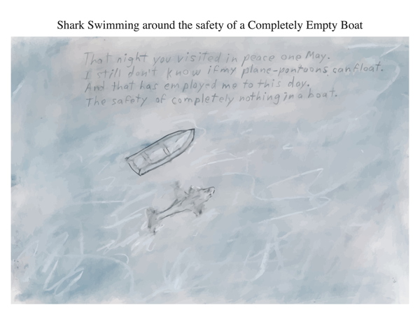 Shark Swimming around the safety of a Completely Empty Boat
