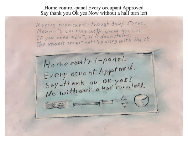 Home control-panel Every occupant Approved Say thank you Ok yes Now without a hall turn left